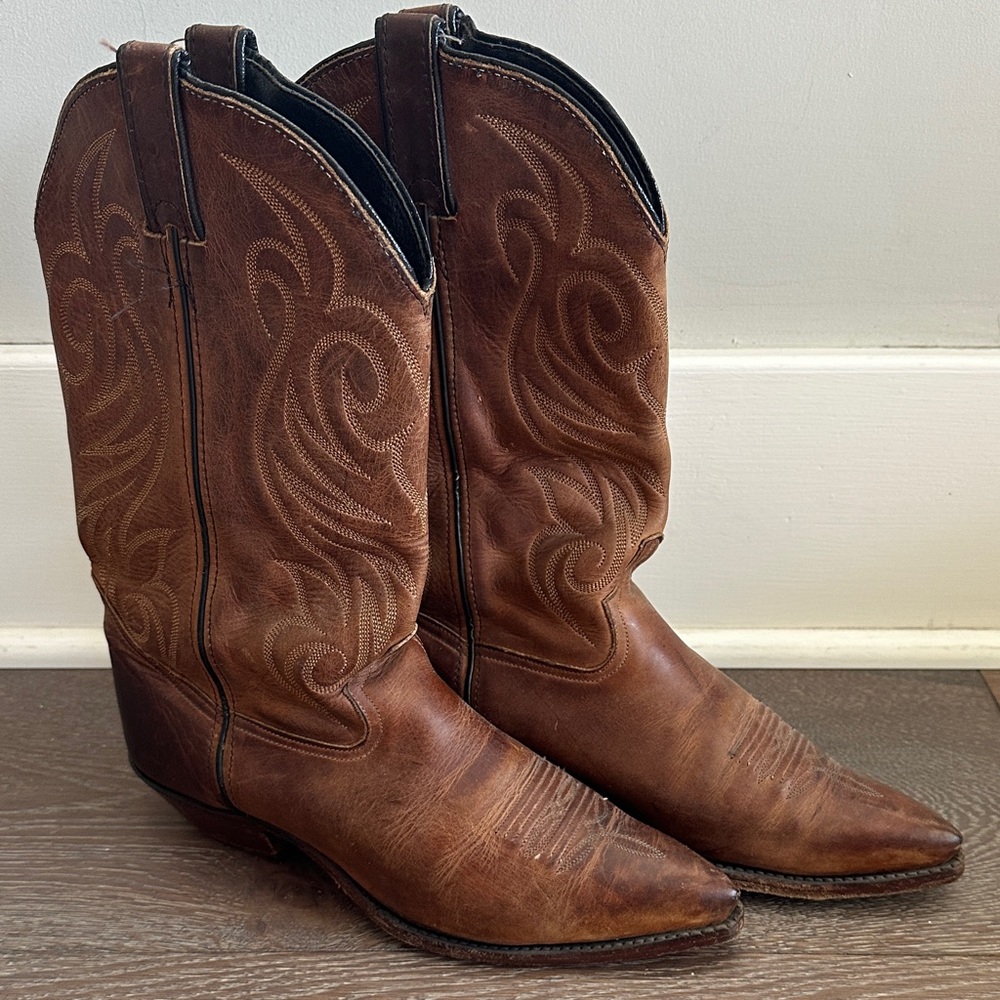 Code West Brown Leather Cowboy Boots
